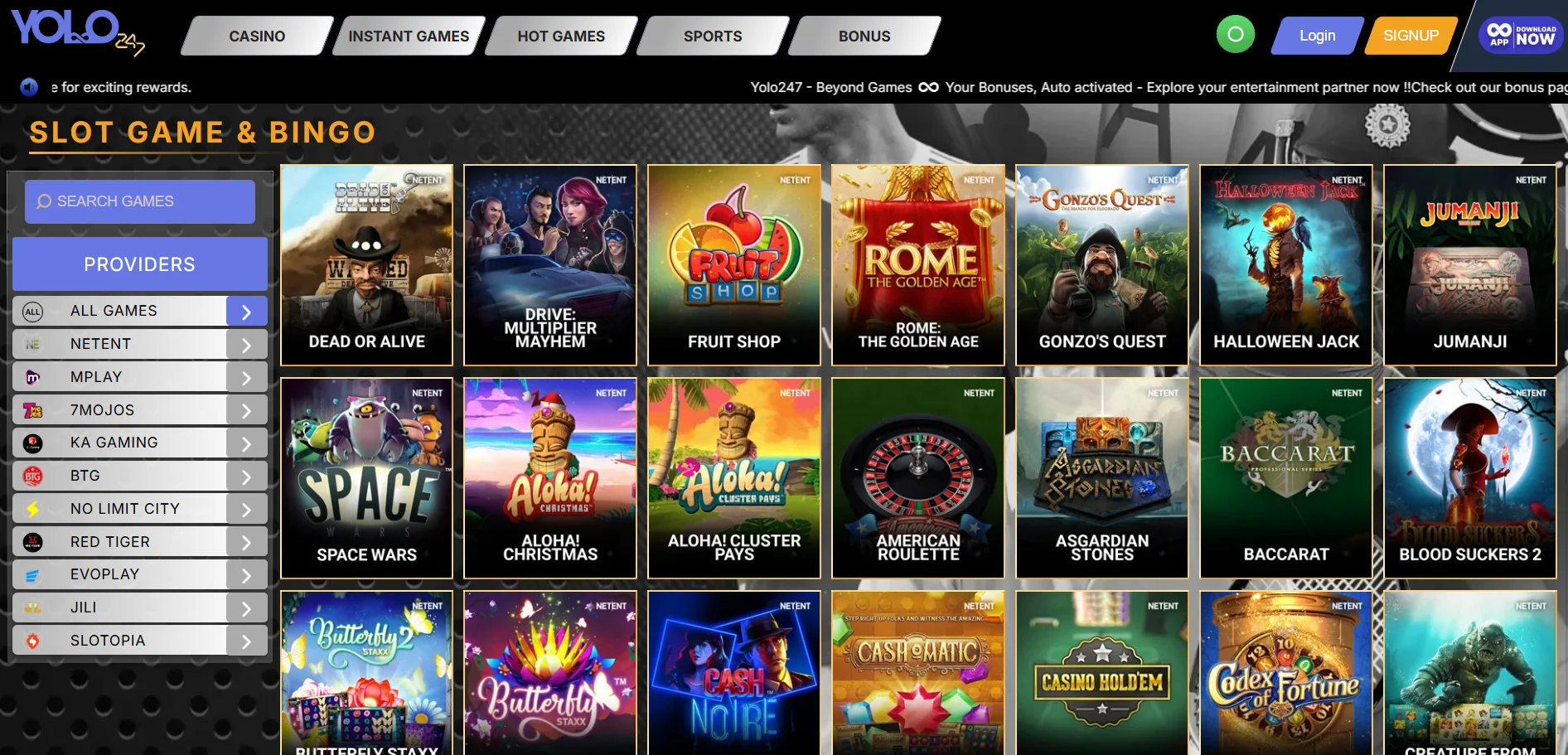 Yolo247 Games Selection